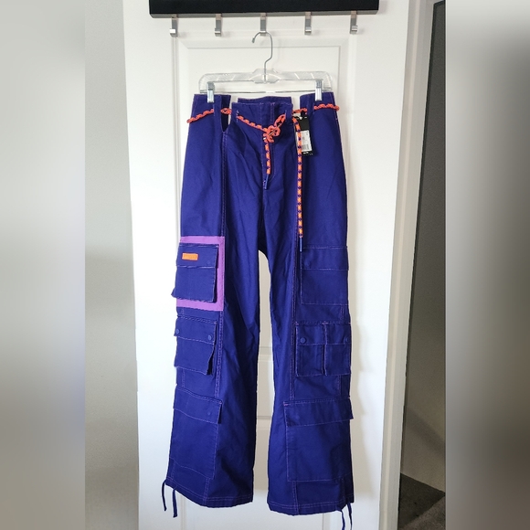 NWT Adidas x Ivy Park Twill Cargo Pants, Legacy Indigo, 1X - Picture 1 of 7